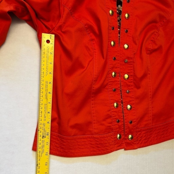 Lane Bryant open jacket blazer orange with gold buttons Sz-14.  N20 - Picture 6 of 9
